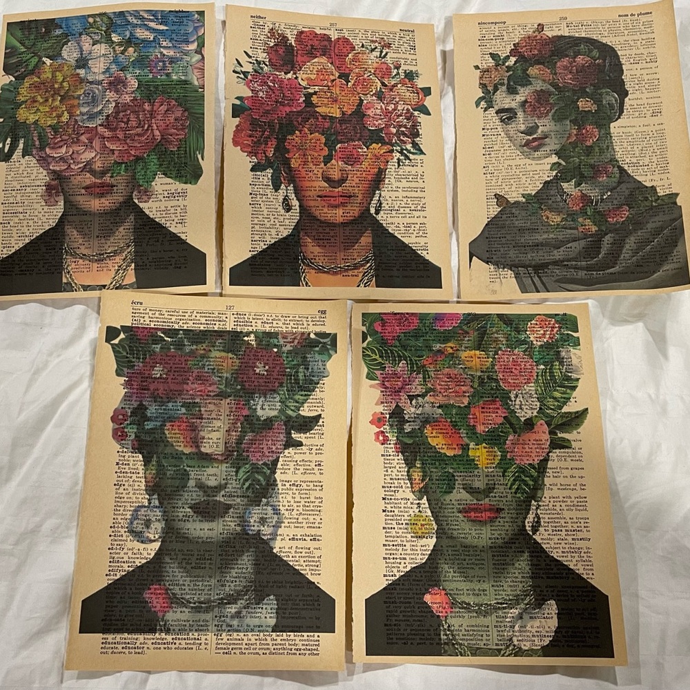 Frida Kahlo Themed Dictionary Prints